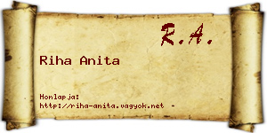 Riha Anita névjegykártya
