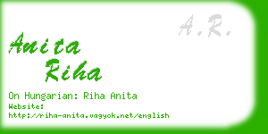 anita riha business card